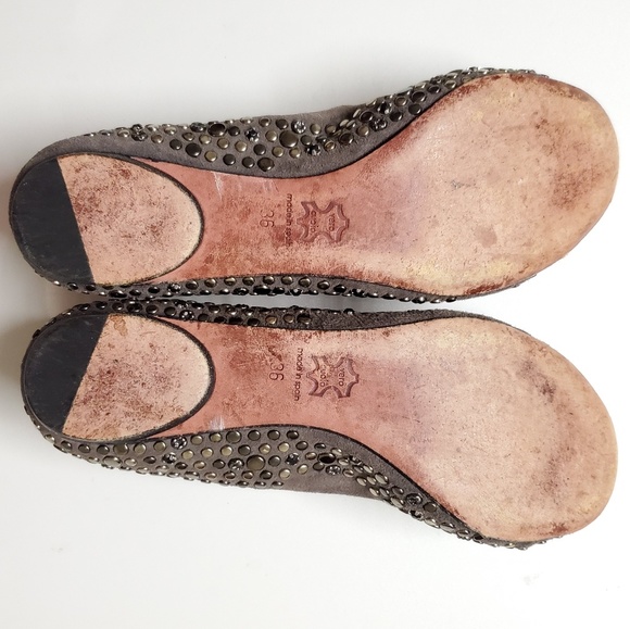 Jean-Michel Cazabat Gray Stone Bling Flats - Picture 5 of 5